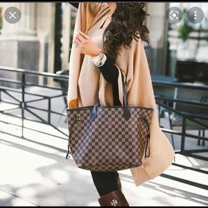 New Louis Vuitton Neverfull MM Damier Ebene Pouch